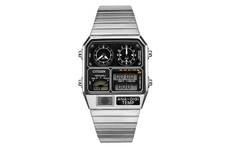 CITIZEN Quartz Movement Stainless Steel Strap Watch Unisex Black Dial