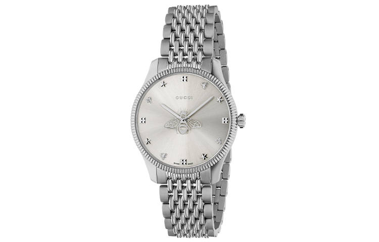 GUCCI G Timeless Collection Wrist Watches Quartz Movement Stainless Steel Watchband White Dial Unisex