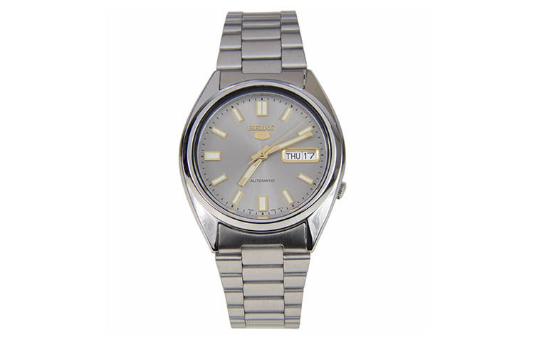 SEIKO 5 Automatic Mechanical Movement Stainless Steel Strap Watch Men's Watches Gray Dial