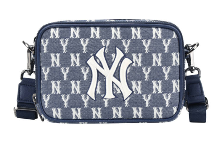 MLB MLB Monogram Collection Polyurethane Polyester Camera Bag, Shoulder Bag, Crossbody Bag Small Unisex Marine Blue