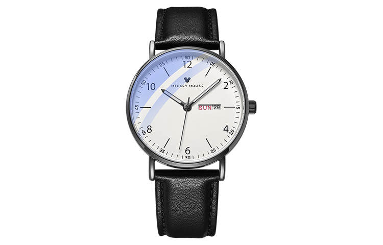 Disney Sandstorm Starry Sky Quartz Movement Leather Strap Watch Unisex White Dial