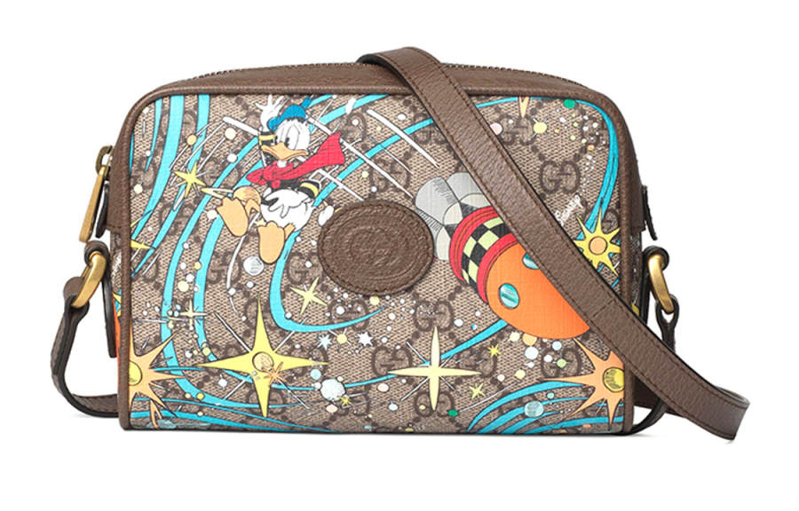 GUCCI Disney X Disney Collaboration Canvas With Leather Camera Bag, Crossbody Bag, Shoulder Bag Unisex Multicolor