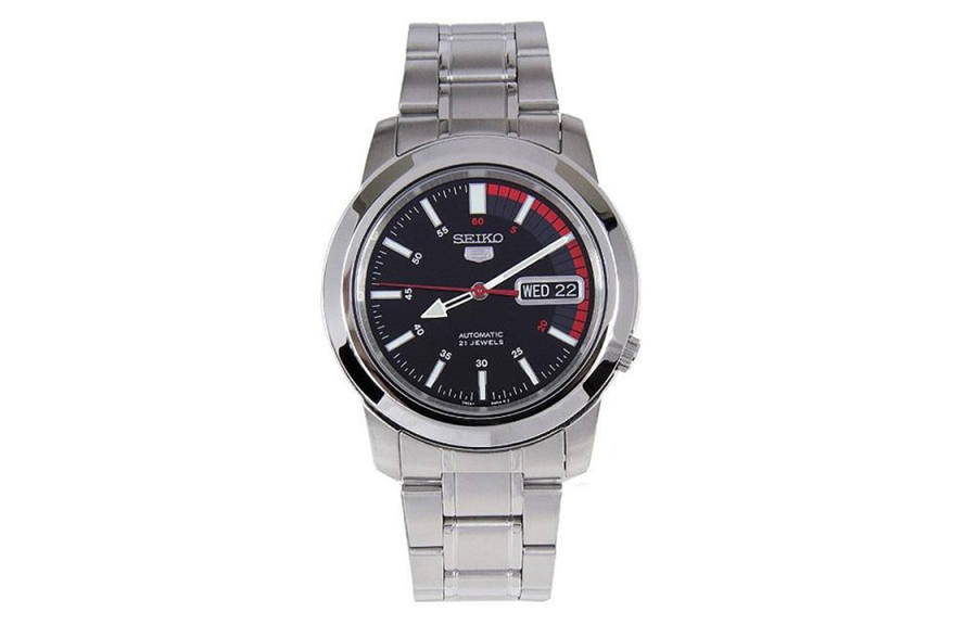 SEIKO Men'S Automatic Mechanical Movement Stainless Steel Strap Watch Men's Watches Black Dial