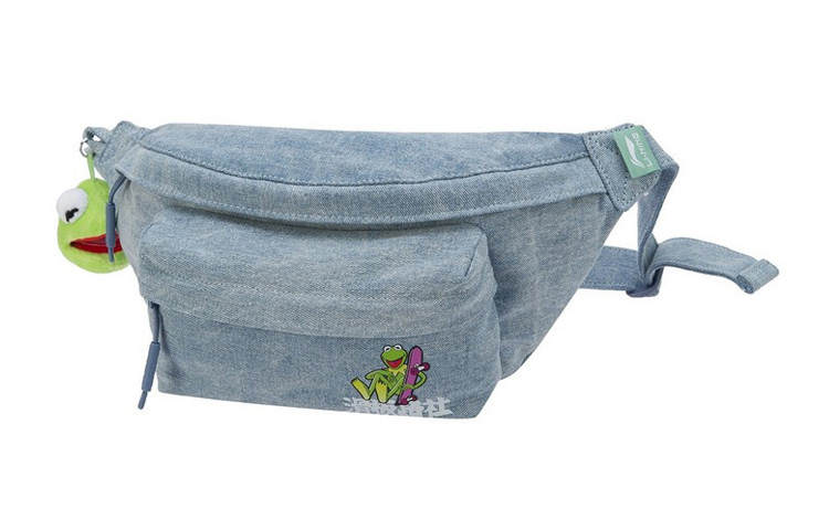 Li-Ning Li Ning Disney, Collaboration Muppet Comet Products Zip Closure Fabric Fanny Pack Regular Unisex Denim Blue