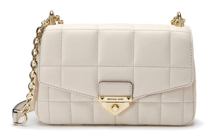 MICHAEL KORS Soho Sheepskin Crossbody Bag, Shoulder Bag Women's Light Cream
