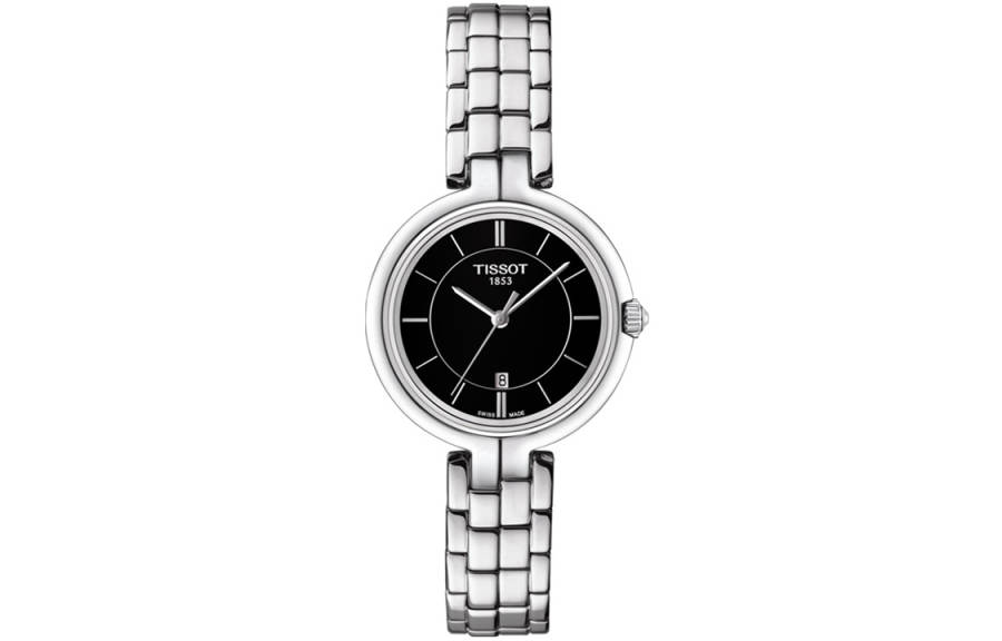 TISSOT Flamenco Collection Quartz Movement 50m Waterproof Women's Watch 30mm Black Dial