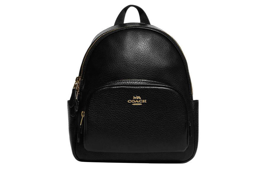 COACH COACH Court Leather Backpack Small Women's Black