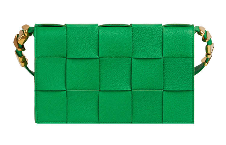 Bottega Veneta CASSETTE Cow Leather Tofu Bag Camera Bag, Shoulder Bag, Crossbody Bag Unisex Parrot Green