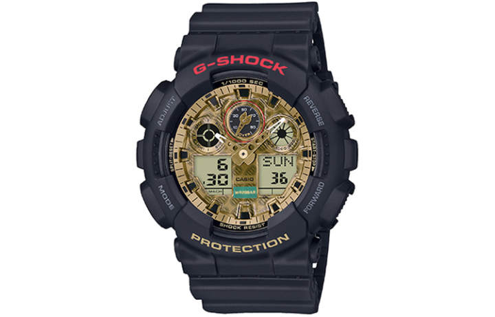 CASIO CASIO Men Liquid Crystal/Analog Dual Display Series Gold Watch GA-100TMN-1A