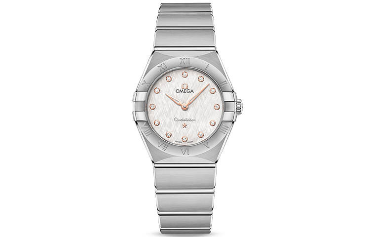 OMEGA Constellation Collection Zodiac Watch Quartz Movement 320m Waterproof Women's Watch 28mm Silver Dial