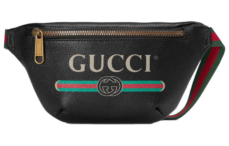 GUCCI Leather Sling Bag, Fanny Pack Small Unisex Black