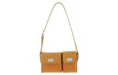 By Far Leather Shoulder Bag, Handbag, Shoulder Bag Women's Orange Brown