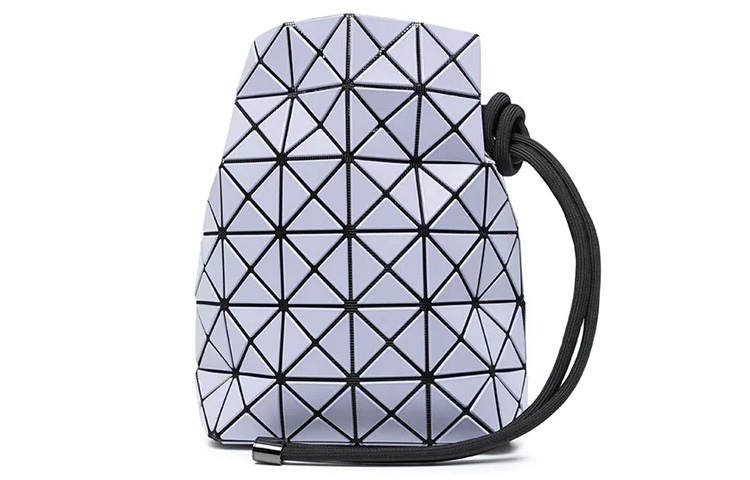 ISSEY MIYAKE WringPrism Polyester Bucket Bag, Shoulder Bag, Crossbody Bag Women's Lavender Purple