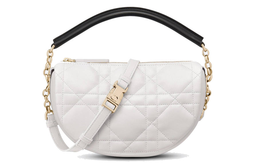 DIOR Sheepskin Handbag, Shoulder Bag, Handbag Small Women's White