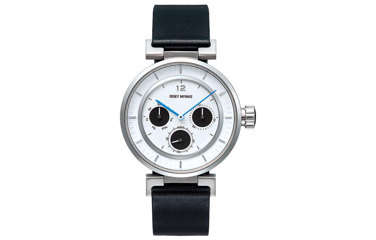 ISSEY MIYAKE Quartz Movement Leather Strap Watch Unisex White Dial SILAAB02