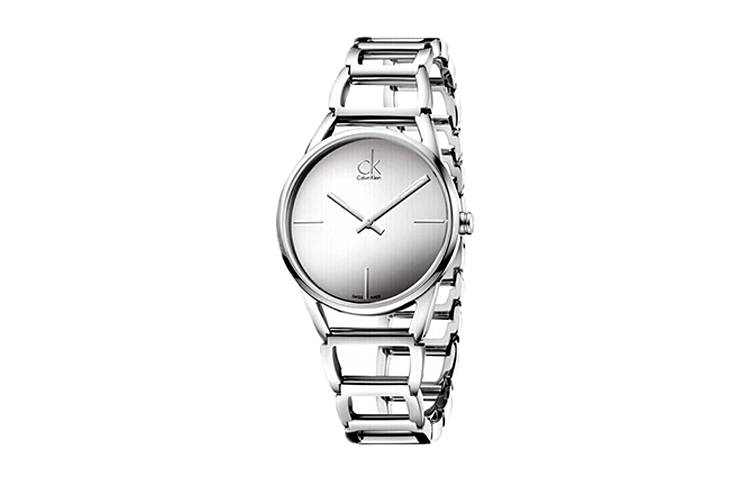 CALVIN KLEIN Elegant Collection Wrist Watches Quartz Movement Stainless Steel Watchband Silver Dial Women's
