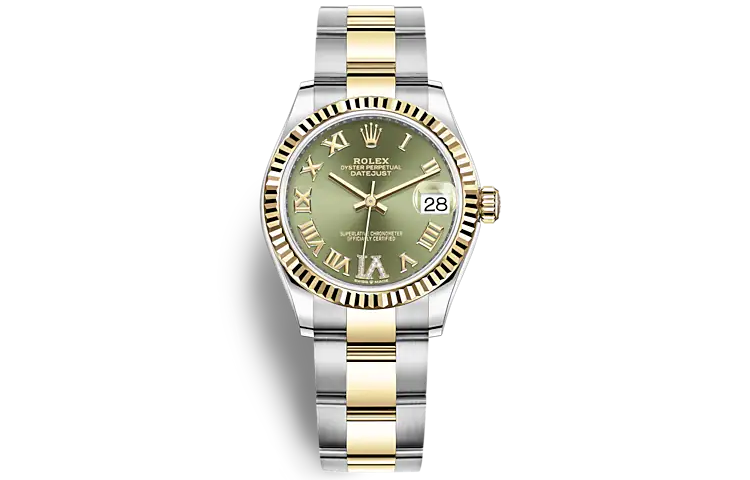ROLEX Automatic Mechanical Movement Women's Watch 31mm Green Dial Oystersteel Case