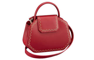 CARTIER Guirlande Calfskin Handbag, Shoulder Bag, Crossbody Bag Mini Women's Red