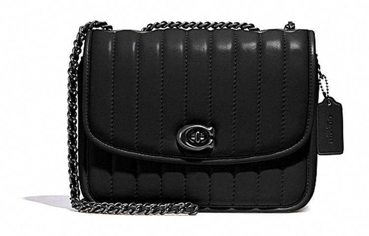 COACH Madison Leather Small Square Bag, Crossbody Bag, Shoulder Bag Women's Black