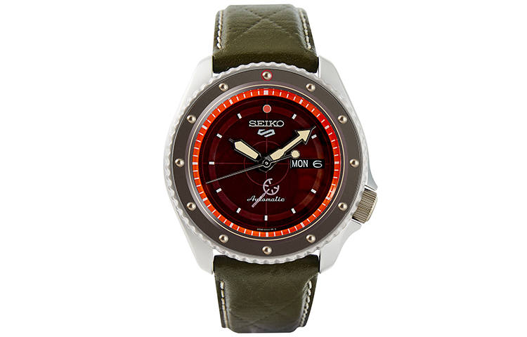 SEIKO SEIKO5 Mechanical Movement Leather Strap Watch Men's Watches Red Watch Dial