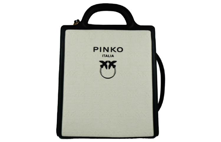 PINKO Pu Tote Bag, Shopping Bag, Handbag, Shoulder Bag, Crossbody Bag Large Unisex Beige/Black