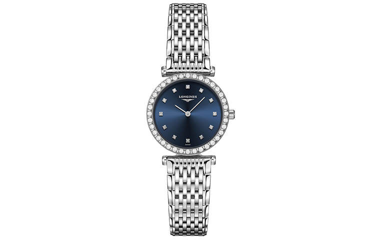 LONGINES Jialan Collection Quartz Movement Women's Watch 24mm Blue Dial Stainless Steel Watchband
