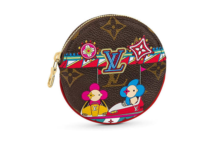 LOUIS VUITTON Round Coin Pouch Monogram Vivienne Holiday Rouge Red