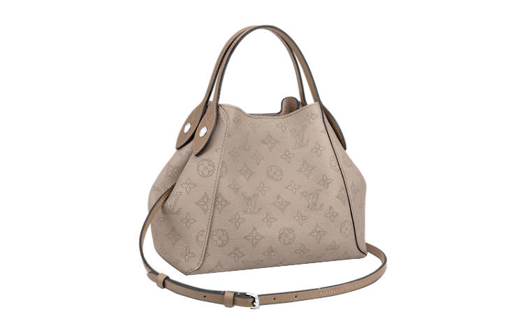 LOUIS VUITTON Cow Leather Bucket Bag Tote Handbag Small Women's Elephant Gray