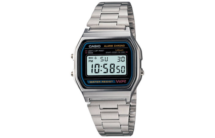 CASIO CASIO YOUTH Small Silver Block Quartz Movement Watch Unisex Black Dial