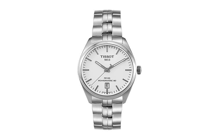 TISSOT PR100 Collection Mechanical Movement 100m Waterproof Men's Watches Watch 39mm White Dial