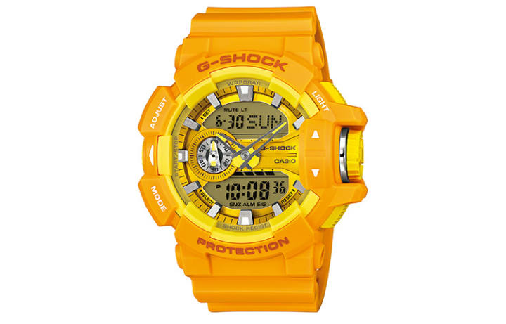 CASIO CASIO Women's Liquid Crystal/Analog Dual Display Series Yellow Watch GA-400A-9A