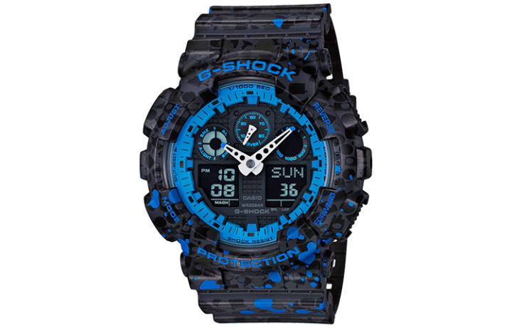 CASIO CASIO Men Liquid Crystal/Analog Dual Display Series Blue Watch GA-100ST-2A