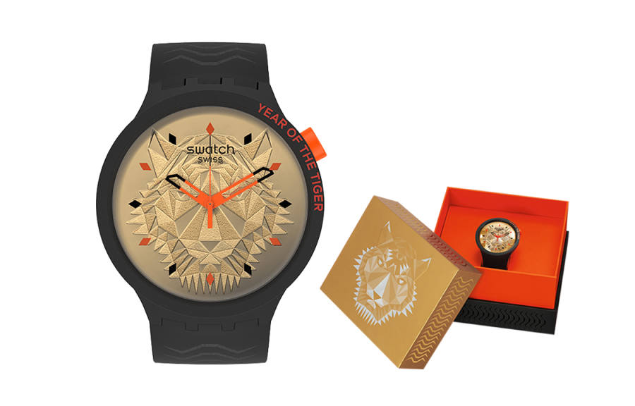 SWATCH Unisex 47mm Gold Watch SB03Z102