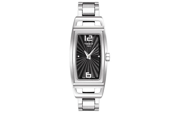 TISSOT MY T Quartz Movement Women's Watch 46mm Black Dial Stainless Steel Case Stainless Steel Watchband