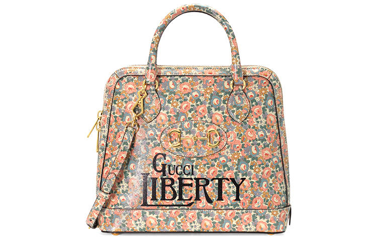 GUCCI Liberty Collaboration Leather Dome Bag, Shoulder Bag, Crossbody Bag, Handbag Medium Women's Multicolor