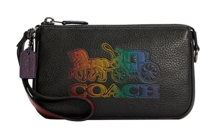 COACH Nolita Leather Pochette, Shoulder Bag, Clutch Small Unisex Black