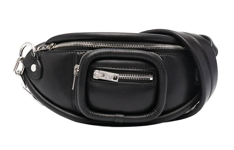 Alexander Wang Leather Shoulder Bag, Crossbody Bag, Sling Bag, Fanny Pack Mini Unisex Black
