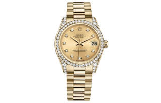 ROLEX Automatic Mechanical Movement Women's Watch 31mm Gold Dial Gold Watch Case