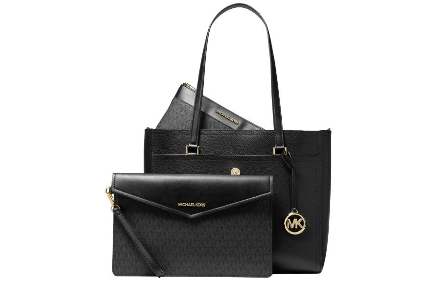 MICHAEL KORS Leather Combo Bag, Tote Bag, Shopping Bag, Tote Bag, Shoulder Bag Women's Black