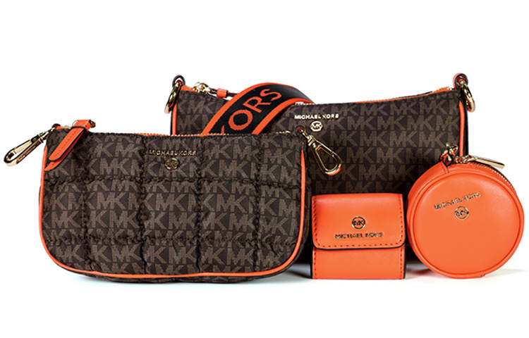 MICHAEL KORS Luggage Collection Leather Crossbody Bag Women's Brown/Orange