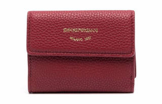 EMPORIO ARMANI Casual Style Polyurethane Wallet Women's Red