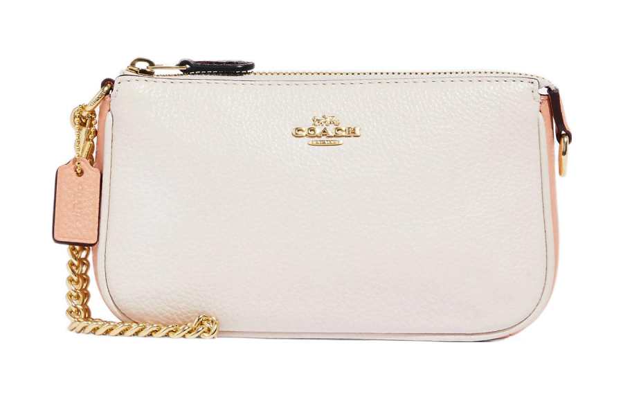 COACH Nolita Pebbled Leather Pochette, Shoulder Bag Small Women's White