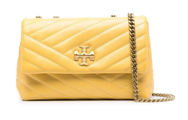 TORY BURCH Kira Leather Crossbody Bag, Shoulder Bag Women's Yellow