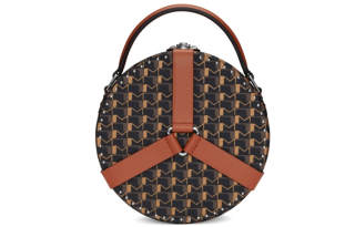 Moynat Canvas One Shoulder, Clutch Handbag Women's Charcoal Black & Brown