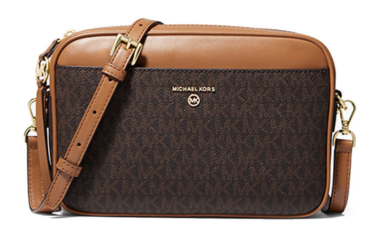 MICHAEL KORS Jet Set Charm Artificial Leather Camera Bag, Shoulder Bag, Crossbody Bag Large Women's Dark Brown