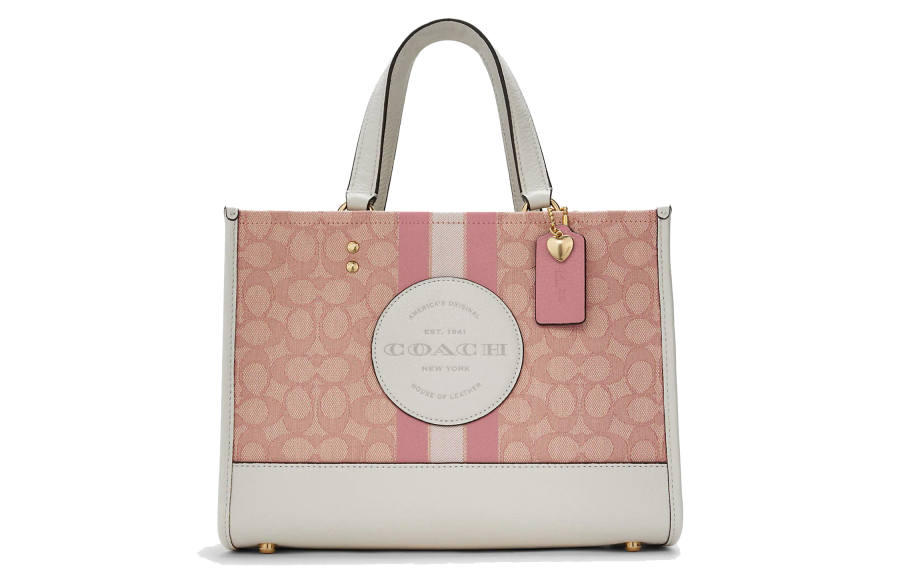 COACH Dempsey Fabric With Leather Tote Bag, Shopping Bag, Shoulder Bag, Crossbody Bag, Handbag Large Women's