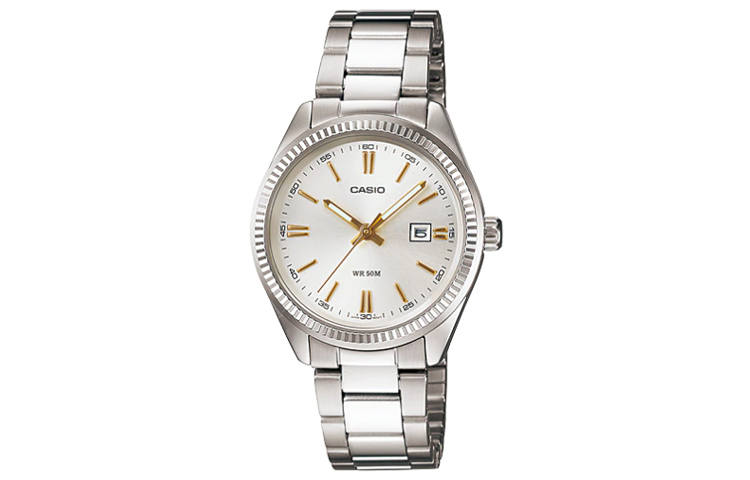 CASIO CASIO STANDARD ENTICER Pearl Mother Of Pearl Quartz Movement Stainless Steel Strap Watch