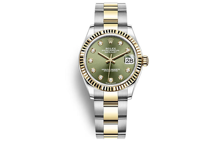 ROLEX Automatic Mechanical Movement 100m Waterproof Women's Watch 31mm Green Dial Steel Watch Case
