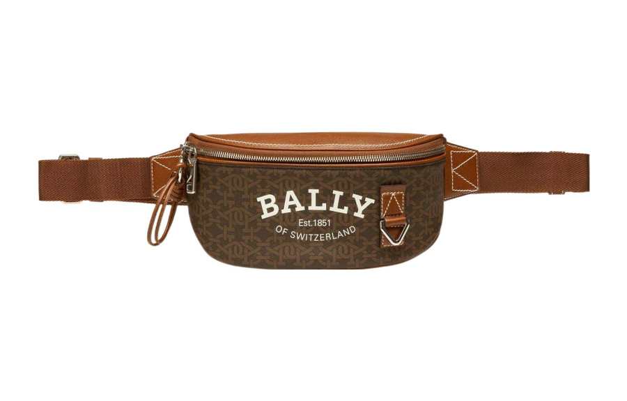 BALLY TPU Coin Purse Wallet Fanny Pack Men's Coffee