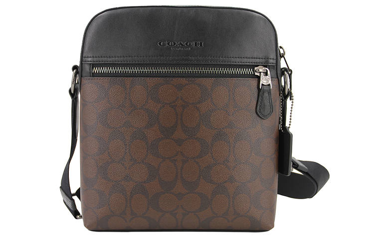 COACH Houston PVC Small Square Bag, Shoulder Bag, Crossbody Bag Small Men's Brown & Black